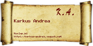Karkus Andrea névjegykártya